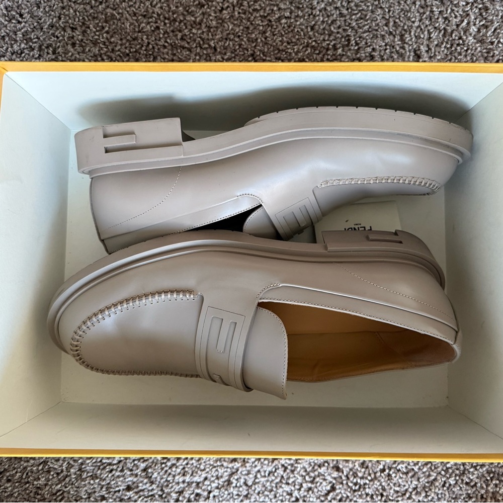 Fendi Cream Loafers